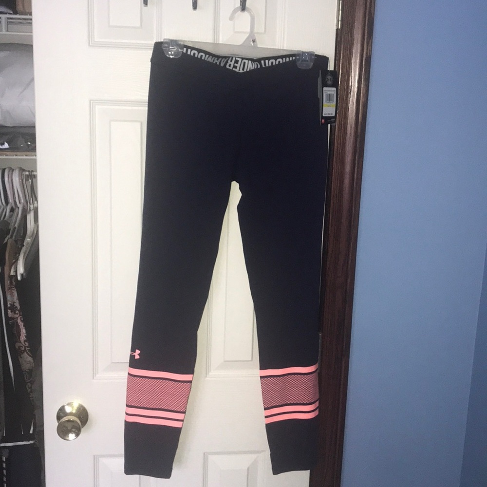 Size medium blue and coral under armor leggings